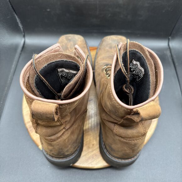 Ariat Cascade 8” Square Toe Mens Size 11.5 EE Wide Work Boots Brown Steel Toe - Picture 5 of 8